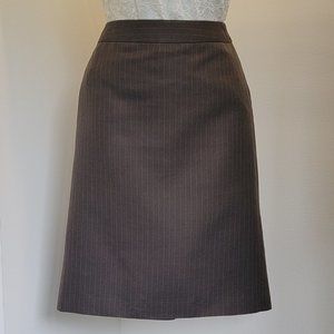 LOFT Brown Pinstripe Pencil Skirt- SZ- 2P